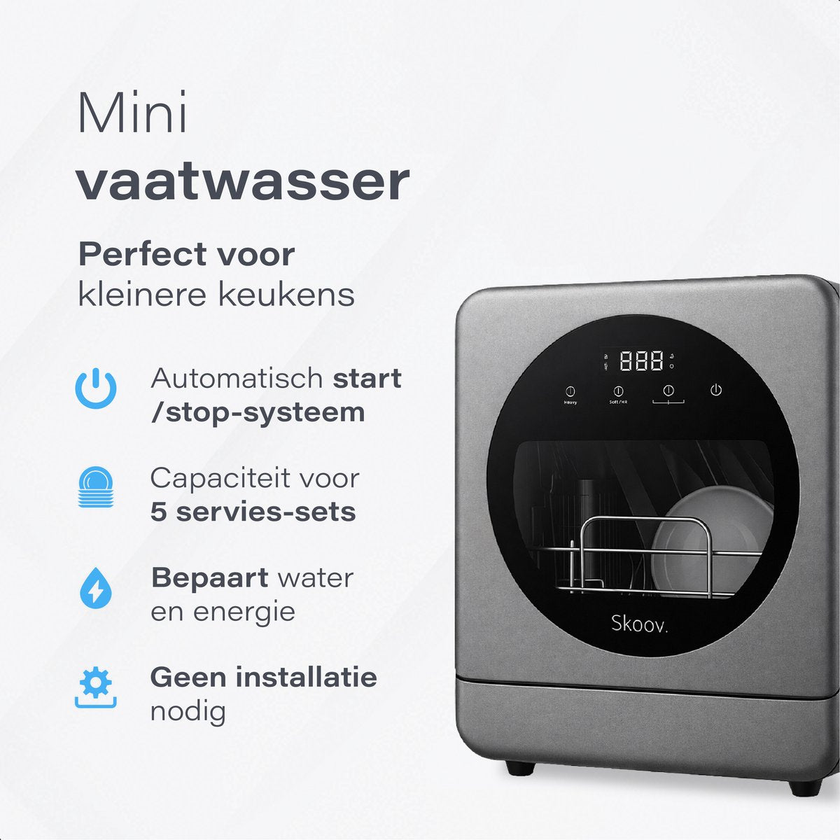 Skoov Mini Vaatwasser Slate