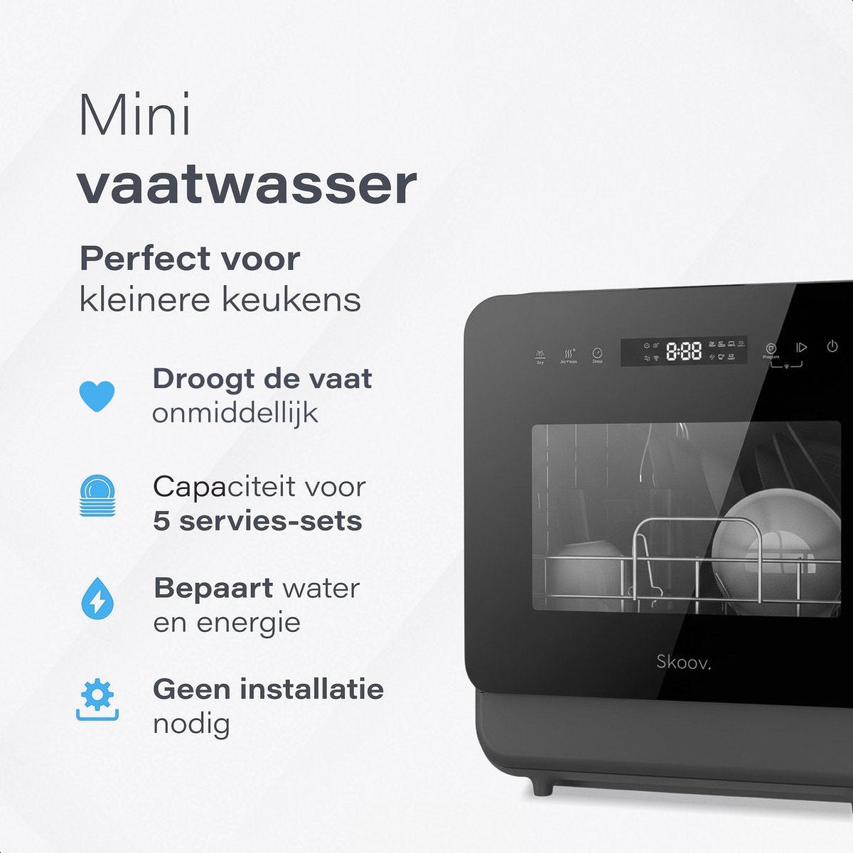 Skoov Mini Vaatwasser Noir