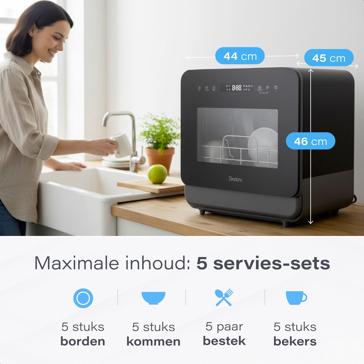 Skoov Mini Vaatwasser Noir