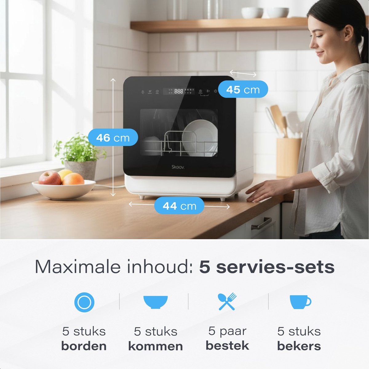 Skoov Mini Vaatwasser Blanc