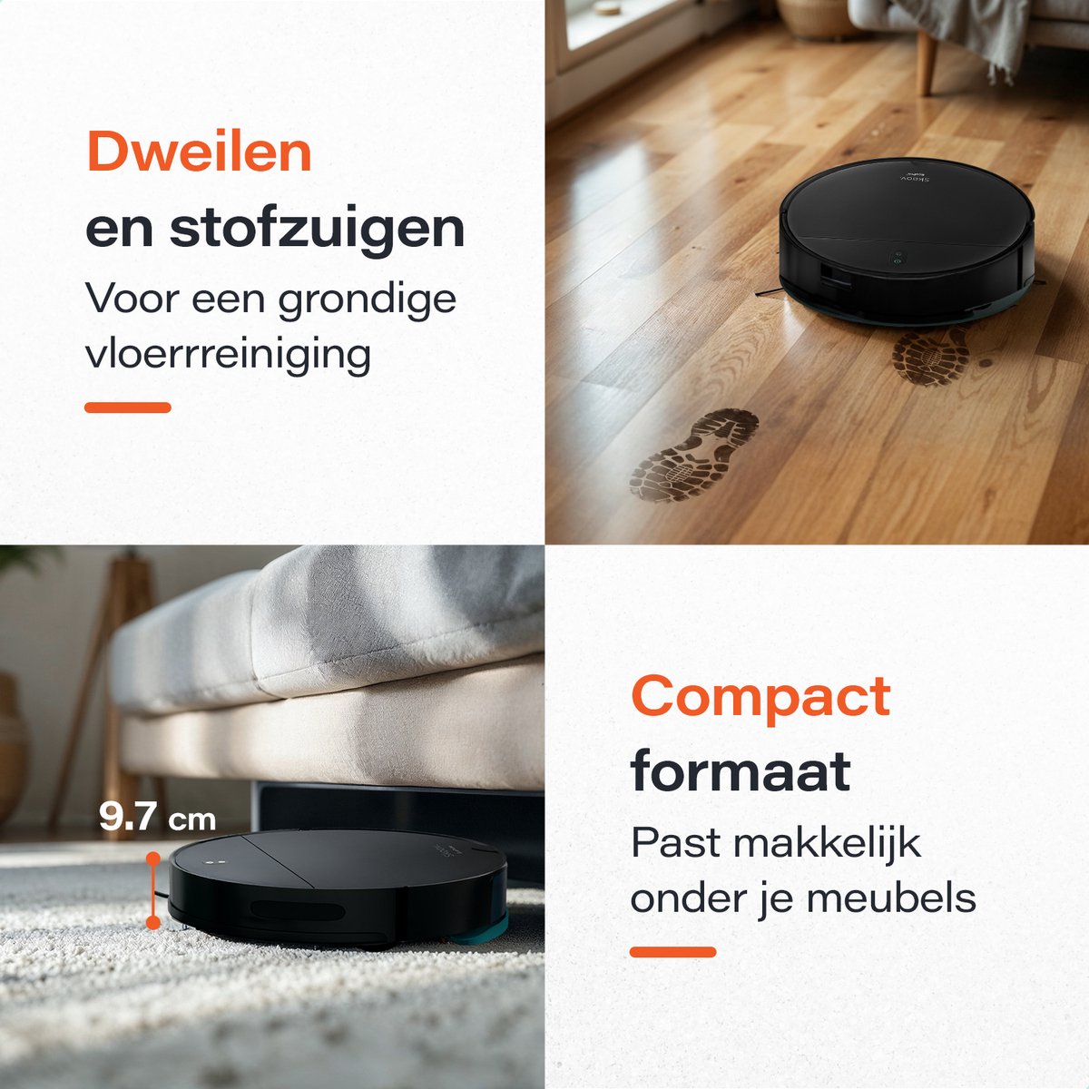 Ecopulse robotstozuiger met dweilfuntie 2000 PA