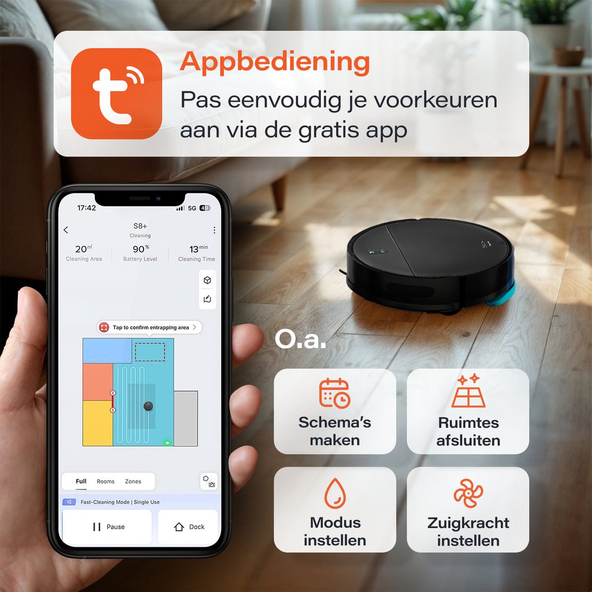 Ecopulse robotstozuiger met dweilfuntie 2000 PA