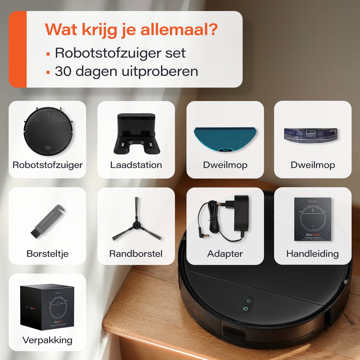 Ecopulse robotstozuiger met dweilfuntie 2000 PA